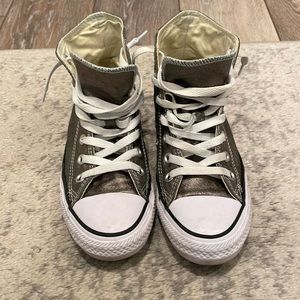 Womens size 6 or mens size 4 metallic high top converse